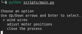 winder CLI output example