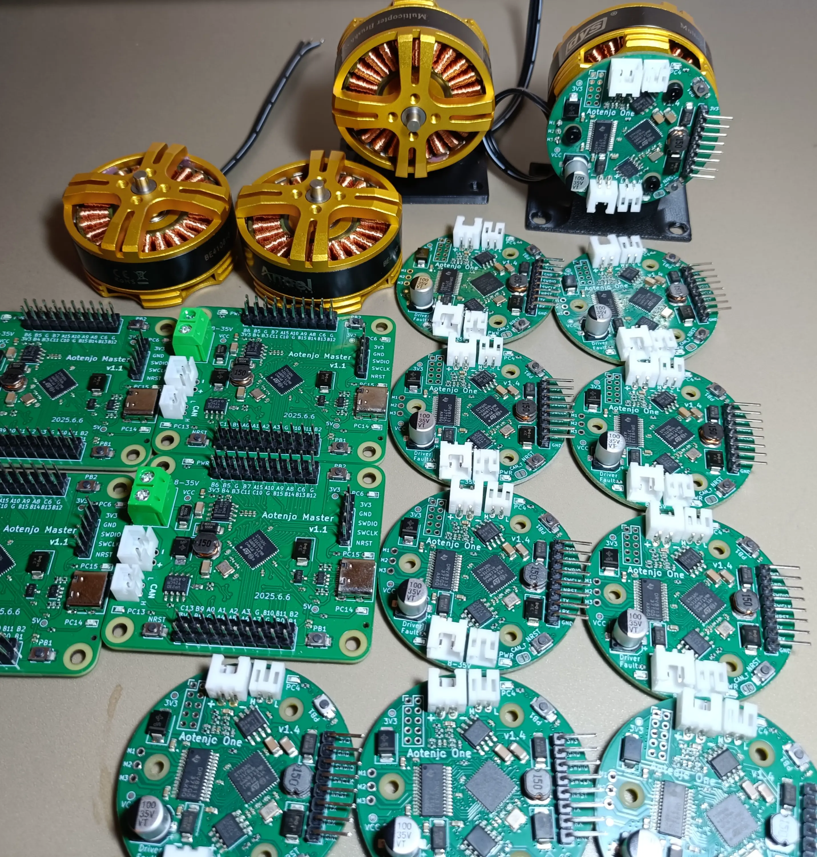 first batch of motors and motor driver boards